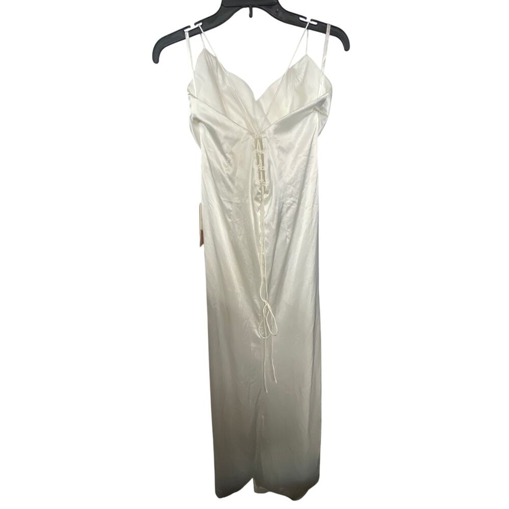 Brand New Stacees Women's Medium White ivory Wedding Maxi Dress Gown Prom - Picture 3 of 7
